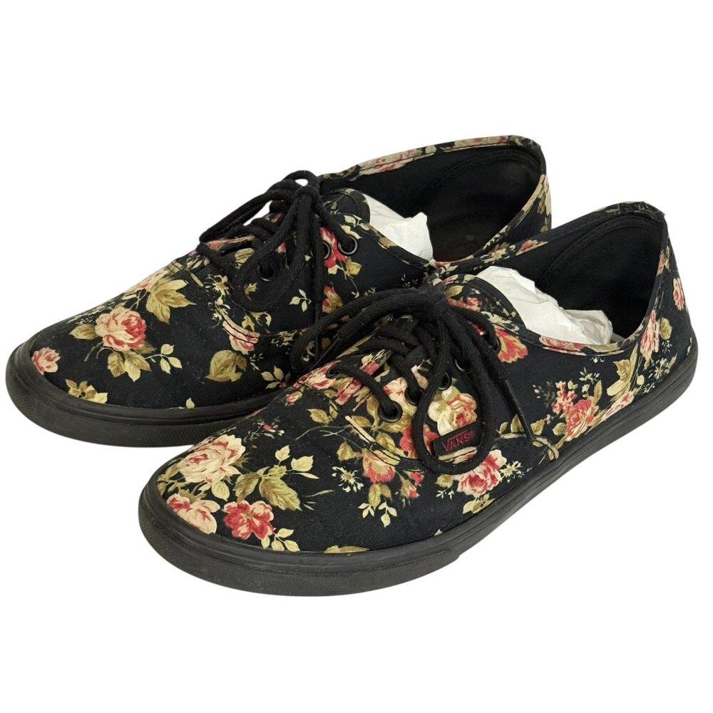 VANS Womens Floral Roses Low Top Lace Up Sneakers Size 7.5